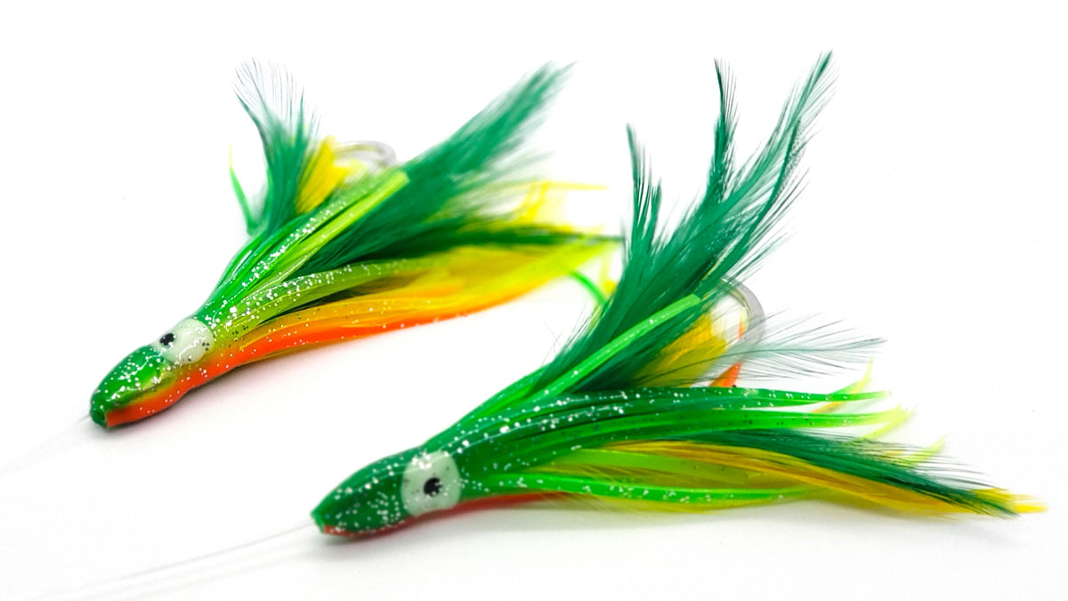 fin feather fur fishing lures Tuna & Mahi Feathers – JAW Lures Corp